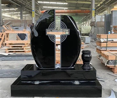 بلیک گرینائٹ میموریل کراس ہیڈ اسٹون