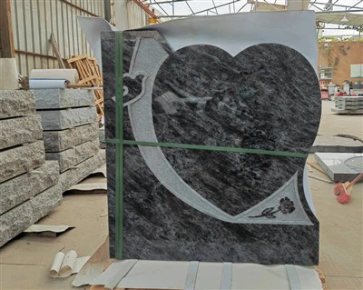 گرینائٹ دل کے سائز کا قبر کا پتھر